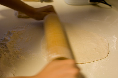 rolling out dough