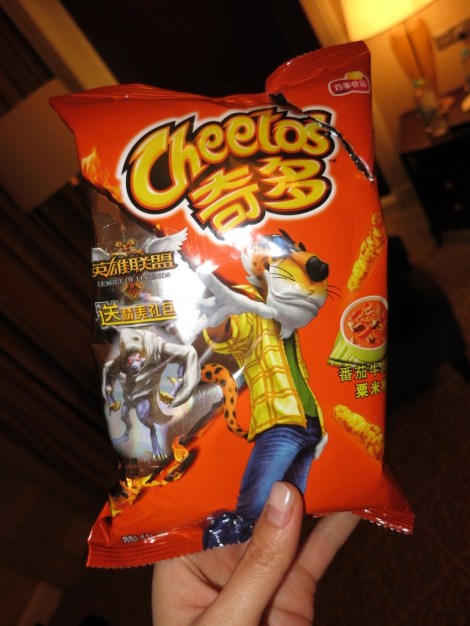 Tomato beef noodle soup flavored Cheetos